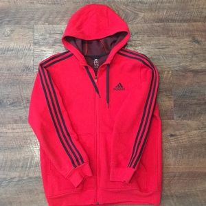 Hooded Adidas zip up sweatshirt